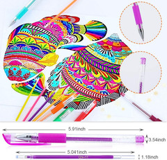 Glitter Gel Pens, 160 Pack Glitter Pen with Case for Coloring Books, Artist Col