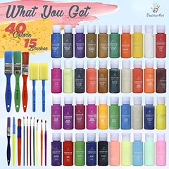 Kids Tempera Paint Set | Value Pack Includes 40 Washable Non-Toxic Colorful