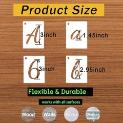3 Inch Letter Stencils Kits, 66 Pcs Calligraphy Alphabet and Number Stencil f…