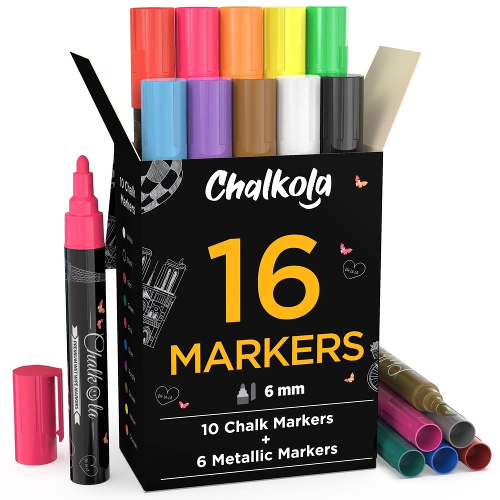 Chalkola Liquid Chalk Markers for Blackboard Glass