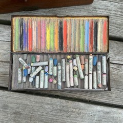 Antique Winsor & Newton Mahogany Artists Box – Pencils Pastels & Drawing Tools