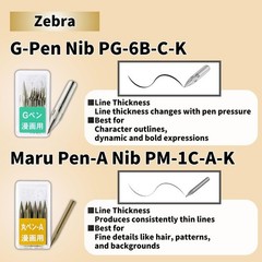 Manga Pen Set ｜Pen Holder (T-40) x2, Ink Black No.4 x2 (4341-0005), White No….