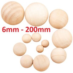 6mm 8mm to 200mm Diameter Natural Wooden Craft Wood Balls Sphere Craft Supplies