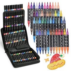 96 Colors Glitter Brush Markers,48 Pack Dual Tip Brush Glitter Marker for Doo…