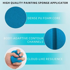 4-Pack 3.1″ Double-Side Round Paint Sponge for Art & Home