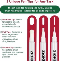 Touch Up Paint Pen 6PCS Set 3 Paint Touch Up Pens Fillable with Pointed, Roun…