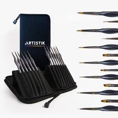 13-Piece Miniature Paint Brush Set for Acrylic, Oil, Watercolor, Nail Art & More