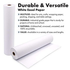 Durable Art Easel Paper Roll 17.75″ x 100 Feet 17.75 inches x 100 feet, White