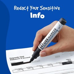 Artline Secure Marker Redacting Pen | Blackout 1 Count (Pack of 3), Black