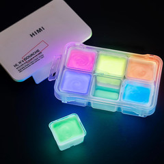 Glow in the Dark Jelly Gouache Paint Set, 6 Colors 23Ml, Jelly Cup Design, Trave
