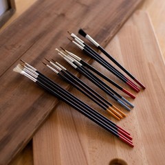 ToolTreaux Artist Paint Brushes Natural Hair Bristles Wooden Grip Assorted 15pc
