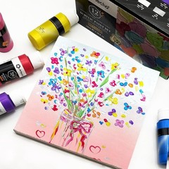 Artistic 12 Metallic Colors Acrylic Paint – Non-Toxic, 59ml Bottles for DIY
