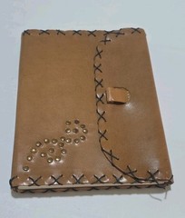 Brown Leather Stiched And Studded 8″x6″ Inch Journal-Art Sketch Book Thick Paper