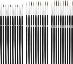 30Pcs Detail Paint Brushes, Fine Tip Paint Brush with 3 Sizes #0#00#000 Mini