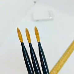 Artist Paint Nail Art Make Up Liner Brush 3Pc Pure Kolinsky Watercolor Acrylic