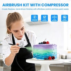 Sunmorn Airbrush Kit Air Compressor 25/35/50 Psi High Pressure Non-Clogging