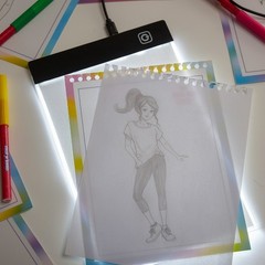 Create N’ Style Fashion Design Light Up Tracing Pad Kit, Stickers and Stencils