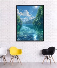 Paint by Numbers Kit for Adults Beginner,River Forest Sky Paint by Number Kits