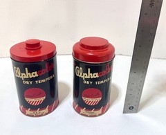 Antique Vintage Alphacolor Dry Tempra paint Deco Vintage Tins Brown Red