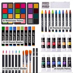 READ DESCRIPTION!- 175 Piece Deluxe Art Set with 2 Drawing Pads, Acrylic Paints