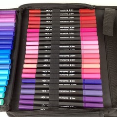 Dual Tip Marker Pen Set Calligraphy Adult Coloring Double Head Colored Pens 120+