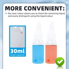 Flylin 10Pcs Paint Bottle, 30ml Empty Airbrush Bottles 1 Ounces, transparent