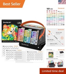 101 Colors Alcohol Markers, 100 Colors Dual Tip Art Marker Set Plus 1 Colorle…