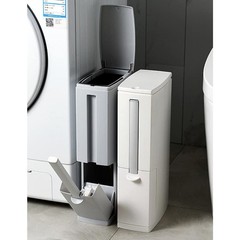 Slim Bathroom Trash Cans with Lid 4.4 Inches Wide/0.7 Gallon(3 Liters), Small…