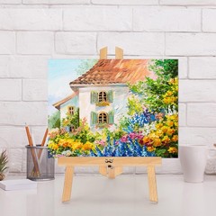 11 Inch Small Wooden Tabletop Easel for Painting, A-Frame Display Stand