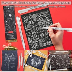 0.5mm White Gel Pen Set Extra Fine Point Waterproof Ink for Art Journaling DIY A