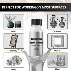 Liquid Silver Leaf Paint Kit – Alcohol-Based 0.5 Fl Oz (Pack of 2),