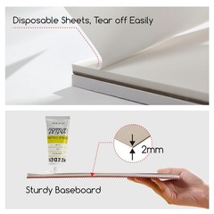 Disposable Artist Palette Paper Pad – 9″x12″, 50 Sheets, 80lb for Acrylic & Wate