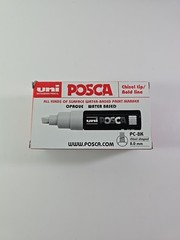 NEW, Six Pack of Black 8.0mm UNI POSCA Paint Marker PC-8k Chisel Tip/Bold Line
