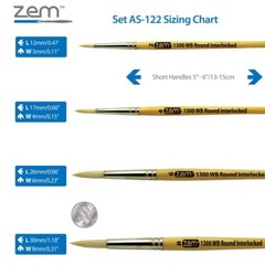 AS-122 White Hog Bristle Rounds Brush Set 4 pcs