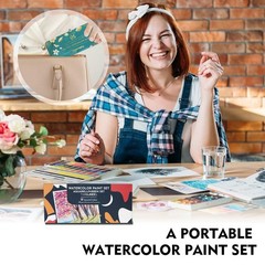 TAVOLOZZA Watercolor Paint Set, 50 Vivid 1 Ounce (Pack of 1), 50 colors