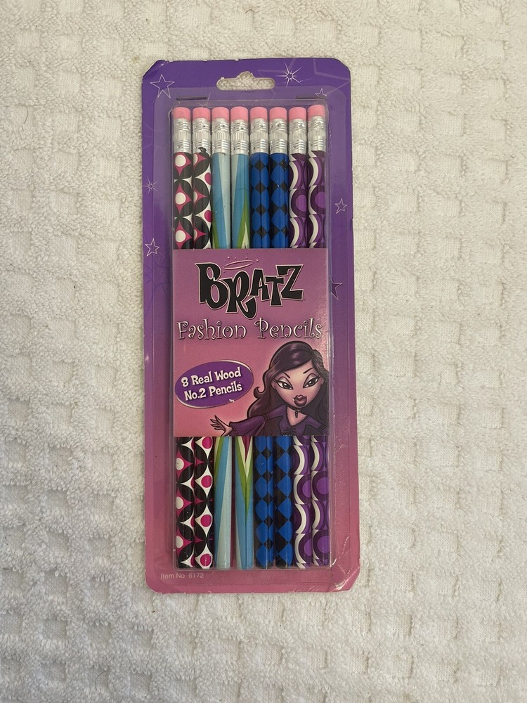 Bratz Fashion Pencils 2004 New in Package 8 No. 2 Pencils Real Wood Non Toxic