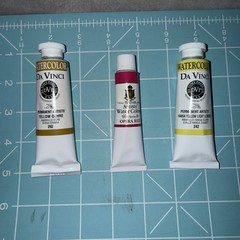3 Tube Lot 2 Da Vinci Watercolor Paint 37mL Hansa Yellow Ochre 1 Turner Red 15mL