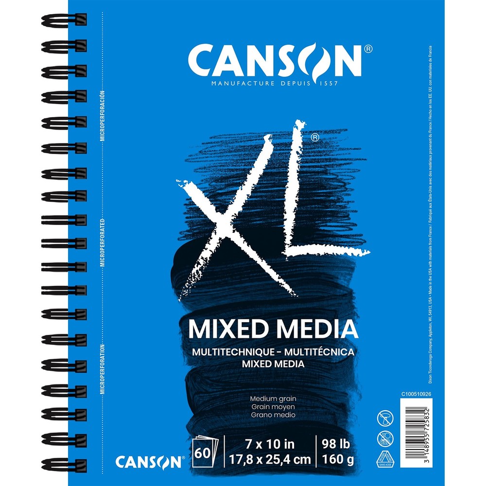 XL Series Mixed Media Pad Side Wire 7×10 Inches 60 Sheets Heavyweight Paper