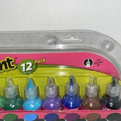 Rainbow Puffy 3D Paint, 12 Count paint on jeans T-shirts tennis shoes backpacks