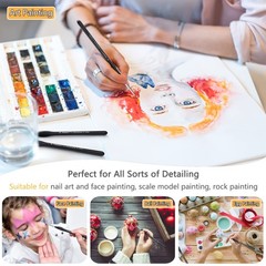 15pc Detail Paint Brushes Set Miniature Fine Art Acrylic Oil Model Face Nail