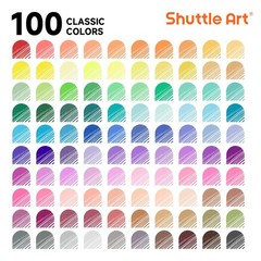 Shuttle Art Fineliner Colored Pens, 100 Colors 100 with Stencils