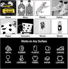 Black Paint Pens – 4 Pack Dual Tip Acrylic Paint Markers (0.7Mm & 3Mm), Non-Toxi