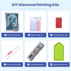 Peacock Diamond Painting Kits for Adults, Peacock Diamond Painting DIY 5D Full