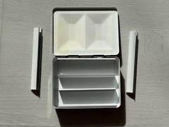 Black Enamel Travel Watercolor Palette w 12 Half Pans Holbein, W&N, Daniel Smith