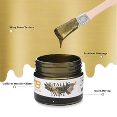 Metallic Acrylic Paint Brass, 100ml Brass Paint for Canvas, Rock, Stone, Wood…