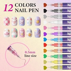 12 Colors Acrylic Nail Art Pens Set – DIY Easter Nail Art Pens