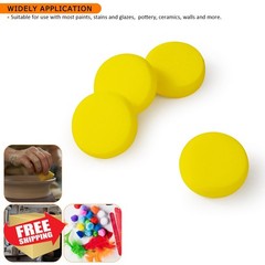Small Painting Sponges Yellow Round 2.9 Inch
