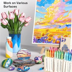 9 Colors Auto Ink Acrylic Paint Markers, Acrylic Art Permanent Markers Pen