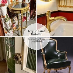 Acrylic Paint Metallic, Metallic Gold & Silver & Bronze, Gold Leaf Paint for