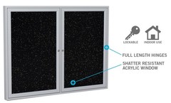Ghent’s 24″ x 18″ 1 Door Enclosed Bulletin Board in Black